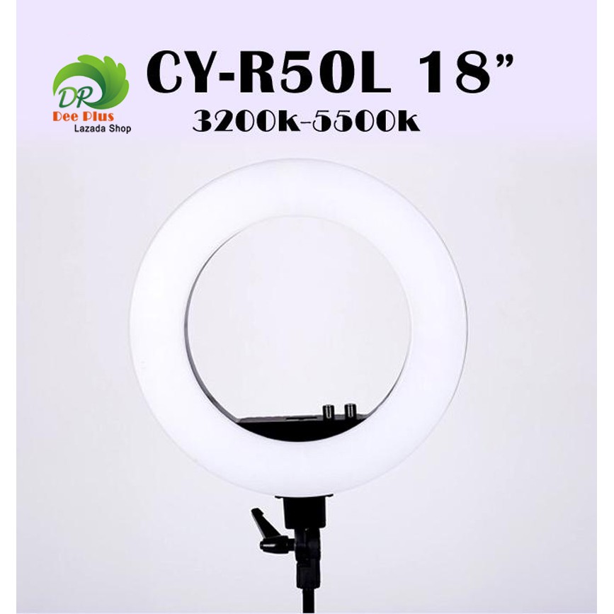 ไฟสตูดิโอled-ring-light-cy-r50l-ไฟแต่งหน้า18นิ้วไฟเซลฟี-ไฟวงเเหวน-ไฟวงกลม3200k-5500kแสง2สี-led-ring-light-cy-r50l-18inch