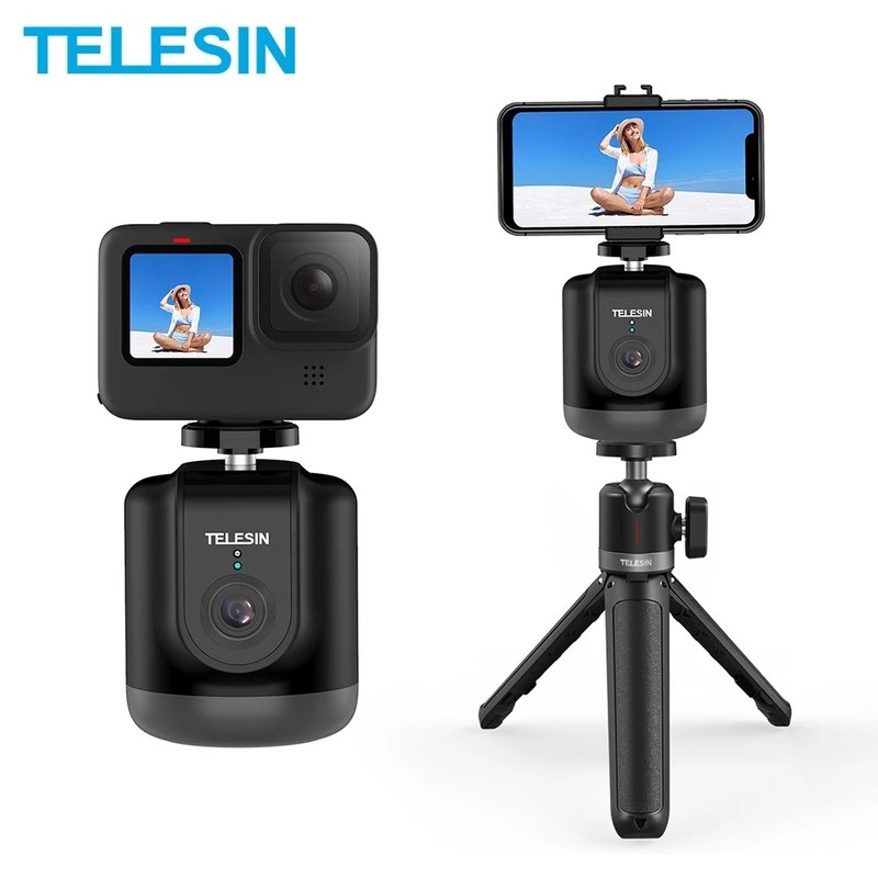 ภาพหน้าปกสินค้าTELESIN 360 Rotation Selfie Shooting Gimbal Smart Auto Face Object Tracking For GoPro Osmo Action Smartphone Camera Vlog Live
