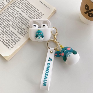 ใหม่ เคสป้องกันหูฟัง ลายไดโนเสาร์ สีขาว พร้อมจี้ตุ๊กตา สําหรับ Airpods 3gen 2021 3 2021