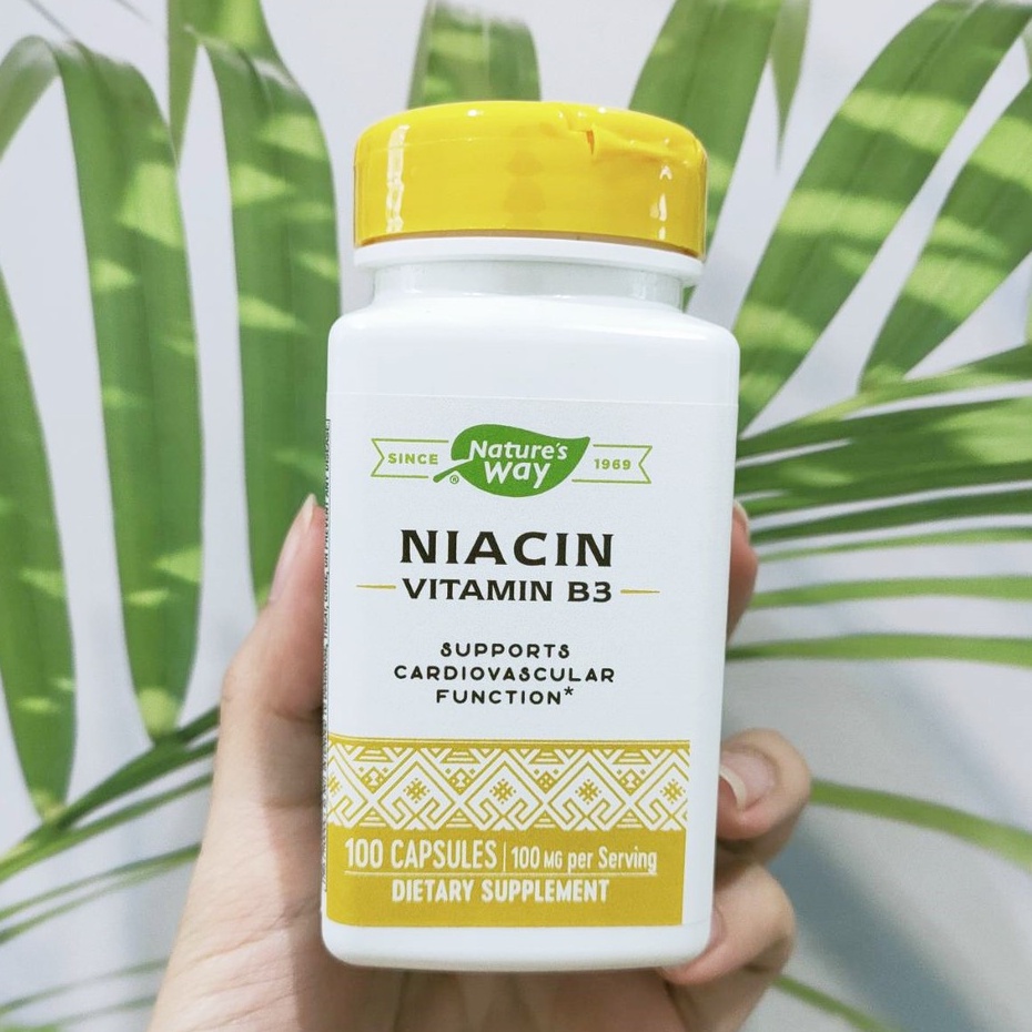 (Nature's Way®) Niacin Vitamin B3, 100 mg 100 Capsules วิตามินบี