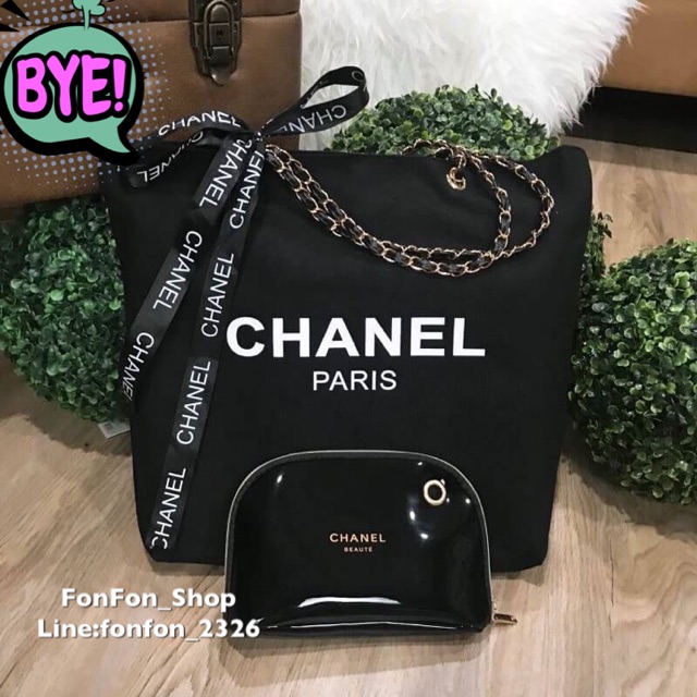 ห้ามพลาด-set-สุดคุ้ม-ซื้อ1ได้ถึง2-new-chanel-canvas-shopping-bag