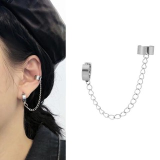 1pcs Unisex Stainless Steel Chain Earrings Ear Clip