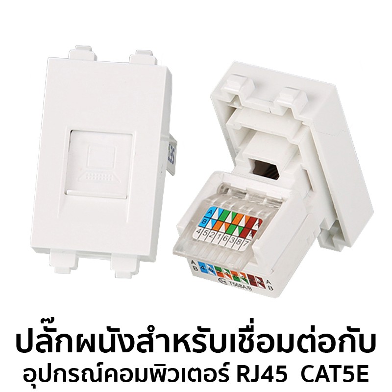 ปลั๊กผนังสำหรับเชื่อมต่อกับอุปกรณ์คอมพิวเตอร์ RJ45 #5700-1 | Shopee ...