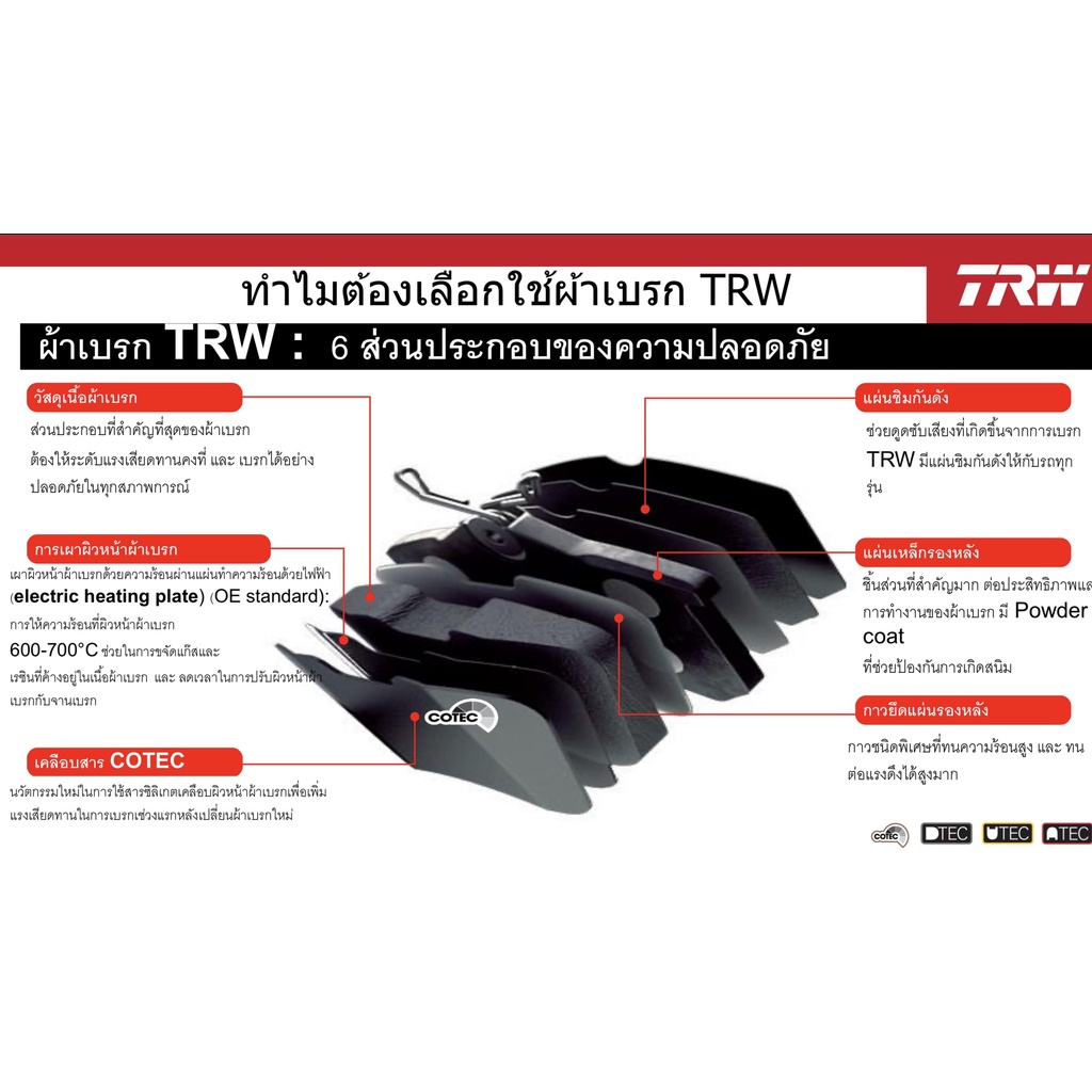 ลดคูปอง15-ไม่อั้นยอด-trw-value-ผ้าเบรคหลัง-toyota-fortuner-gun155-gun156-ดุม-prado-ปี-2015-2017-trw-atec-gdb-1182-at