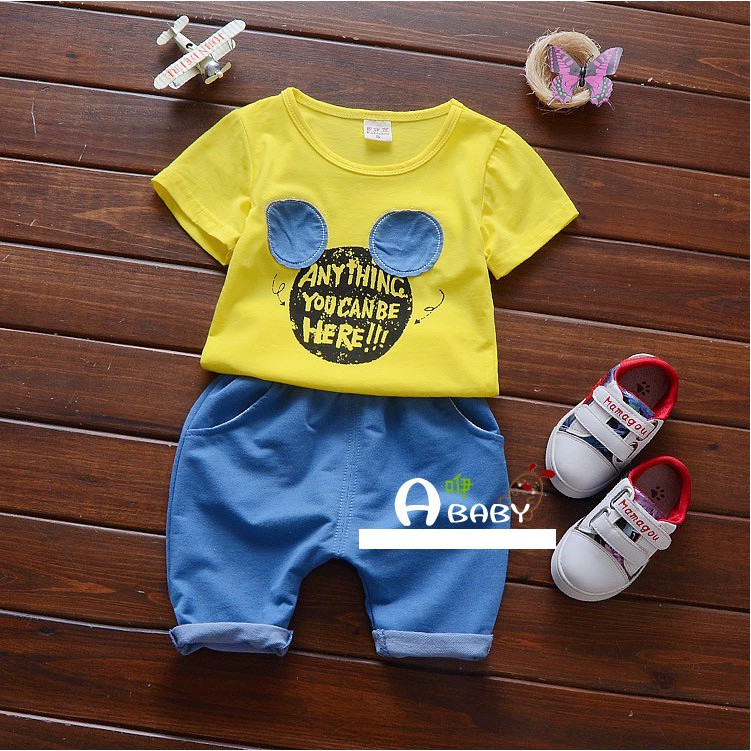 พร้อมส่ง-ชุดเด็กน่ารัก-ชุดเซต-anything-you-can-be-สีเหลือง