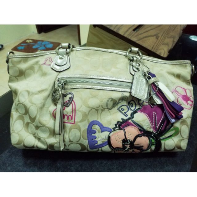 มือสอง-coach-rare-16492-poppy-petal-applique-rocker-multi-mix-sateen-and-crossbody