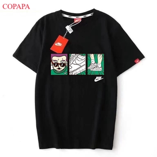 เสื้อยืดคู่รักแบรนด์แฟชั่นแบรนด์ NK ผ้าฝ้ายแท้แขนสั้นครึ่งตัวแบบใหม่สำหรับผู้ชายและผู้หญิงไซส์ใหญ่หลวมสบายๆสำหรับนักเรี