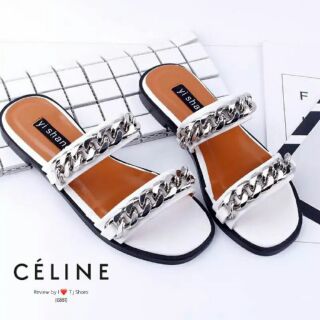 เช็คสินค้าก่อนสั่ง รองเท้านำเข้า STYLE CELINE หนังนิ่ม
ประดับอะไหล่โซ่สวยเกร๋