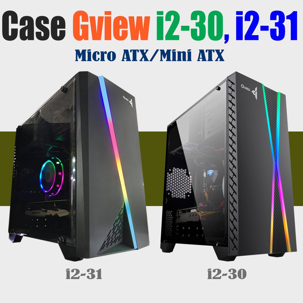 รูปภาพสินค้าแรกของCASE (เคสเกมมิ่ง) GVIEW i2-30 , i2-31 Micro-ATX ไฟ RGB แจ่มๆ สวยๆ