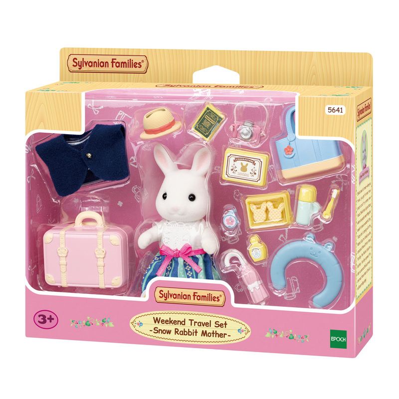 sylvanian-families-weekend-travel-set-snow-rabbit-mother-ซิลวาเนียน-ชุดท่องเที่ยวคุณแม่ไวท์แรบบิท