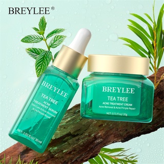 [จัดส่งไว]BREYLEE ทีทรี แอคเน่ โซลูชั่น คิท เซรั่มทรีทเม้นท์รักษาสิวทีทรี กำจัดสิว  30มล+ที ทรี แอคเน่ ทรีตเมนต์ ครีม