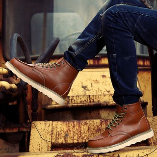 ภาพขนาดย่อของภาพหน้าปกสินค้าMen's Bootsรองเท้าบู๊ทหนัง สำหรับผู้ชาย สไตล์อังกฤษ High Genuine Leather Martin Boots จากร้าน size7 บน Shopee ภาพที่ 7