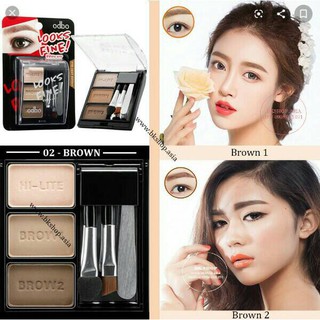 เขียนคิ้วฝุ่น 3สีใน1ตลับ Odbo Eyebrow Powder