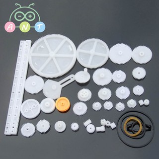 พร้อมส่ง-34 Kinds of Gears Kits ABS Plastic Motor Gearbox Robot Model DIY Accessories