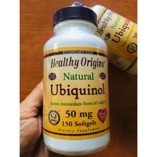 สินค้า 43% Sale!!! EXP: 11/2022 Ubiquinol (Kaneka Q+) ยูบิควินอล 50 mg 150 ซอฟท์เจล (Healthy Origins) Active form of CoQ10