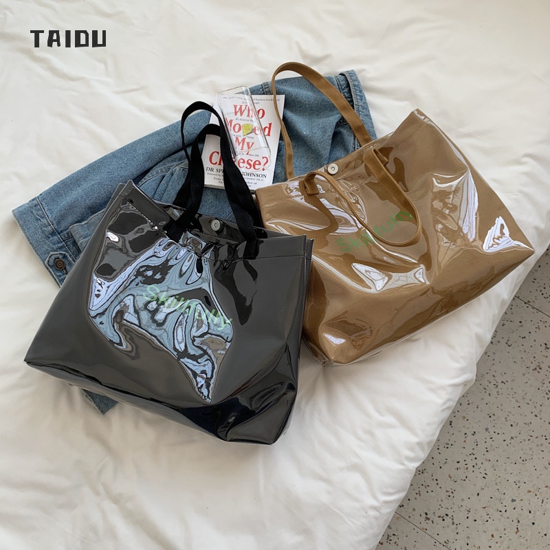 taidu-ความจุขนาดใหญ่-นิวเทรนดี้-กระเป๋าสะพายข้างใต้วงแขน-แฟชั่นที่เรียบง่าย-โปร่งใส-แบบพกพา-ถุงสิริ