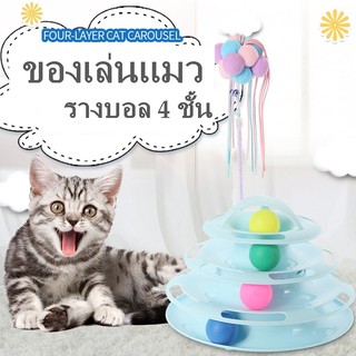 ภาพหน้าปกสินค้าของเล่นแมว รางบอลแมว 4 ชั้น ลูกบอล 4 ลูก E0036 ที่เกี่ยวข้อง