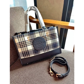 Coach Dempsey Carryall With Garden Plaid Print And Coach Patch - new