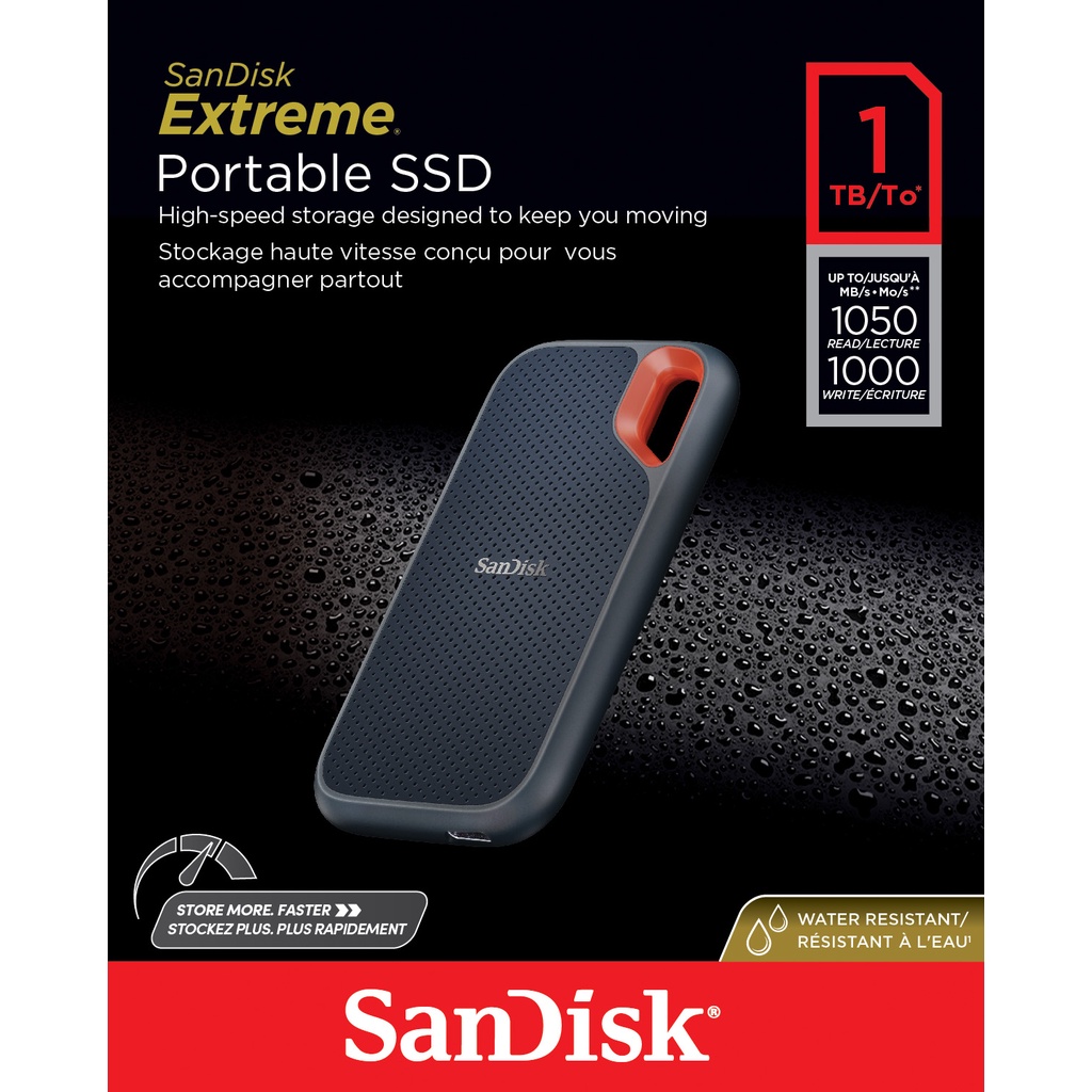 ภาพหน้าปกสินค้าSanDisk Extreme Portable SSD V2 1TB (SDSSDE61-1T00-G25) Read speed up to 1050MB/s, Write speed up to 1000MB/s จากร้าน sandisk_thailand_officialshop บน Shopee