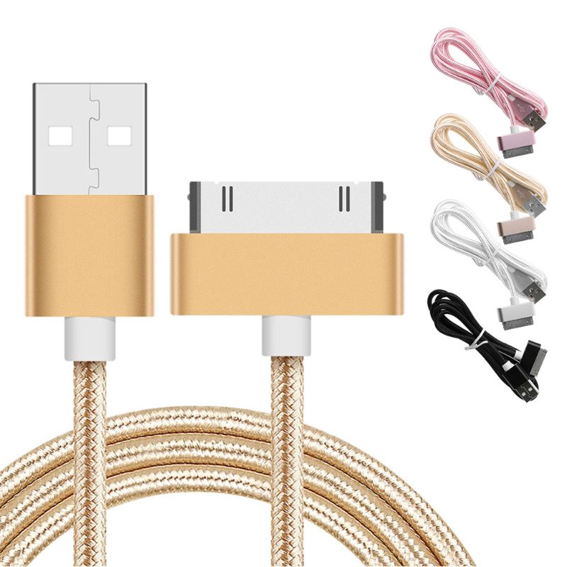 สายชาร์จสายไนล่อน-30-pin-usb-สําหรับ-iphone-4-4s-ipad-2-3-4-ipod