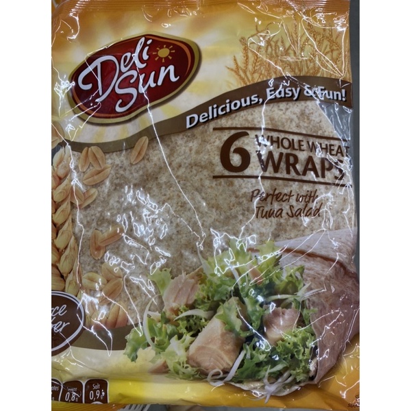 แผ่นแป้งสาลี รสธัญพืช ตรา เดลีซัน 360g. Whole Wheat Wraps ( Delisun