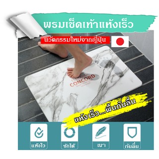 พรมเช็ดเท้าแร่หิน ขนาด 60 x 39 x 1 CM. พรมแร่หินเช็ดเท้า ผลิตจากแร่หินภูเขาไฟจากญี่ปุ่น ยับยั้งแบคทีเรียแถมแผ่นยางกันลืน