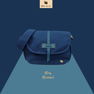 กระเป๋าผ้าแคนวาส กระเป๋าสะพายข้าง Movy Minimal สีOcean Blue