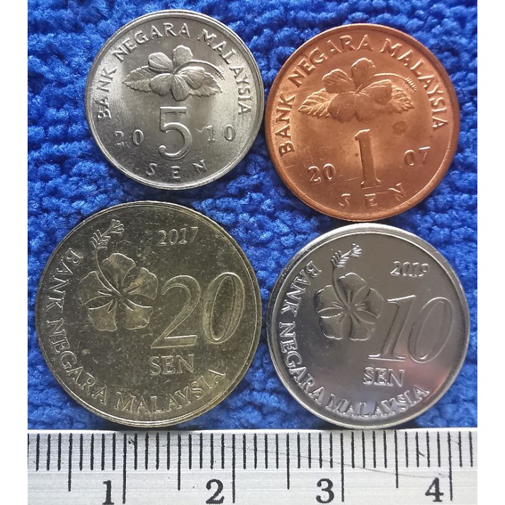 เหรียญ​ต่างประเทศ​ มาเลเซีย​ Malaysia​ ชุด​ 1,5,10,20 Sen ใช้แล้ว​ #​166 |  Shopee Thailand
