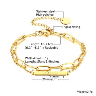 ภาพขนาดย่อของภาพหน้าปกสินค้าVnox Good Luck 2 Layer Stainless Steel Bracelet Women จากร้าน vnoxjewelry.th บน Shopee