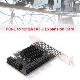 [ElectronicMall01.th] อะแดปเตอร์การ์ดขยาย SA3112J PCIE 12 พอร์ต 6Gbps PCI-Express X1 SATA 3.0