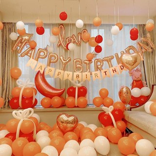 🇹🇭 ชุดลูกโป่งวันเกิด​ HAPPY BIRTHDAY​ ธีมสีส้ม สุดน่ารักและหรูหรา (PES)