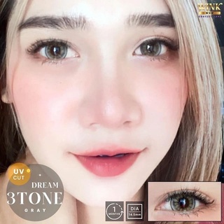 ✨Dream 3 tone gray (Wink lens) ขนาดตาโต Big ☀️กรองแสง uv (บิ๊กอาย คอนแทคเลนส์ Bigeye)