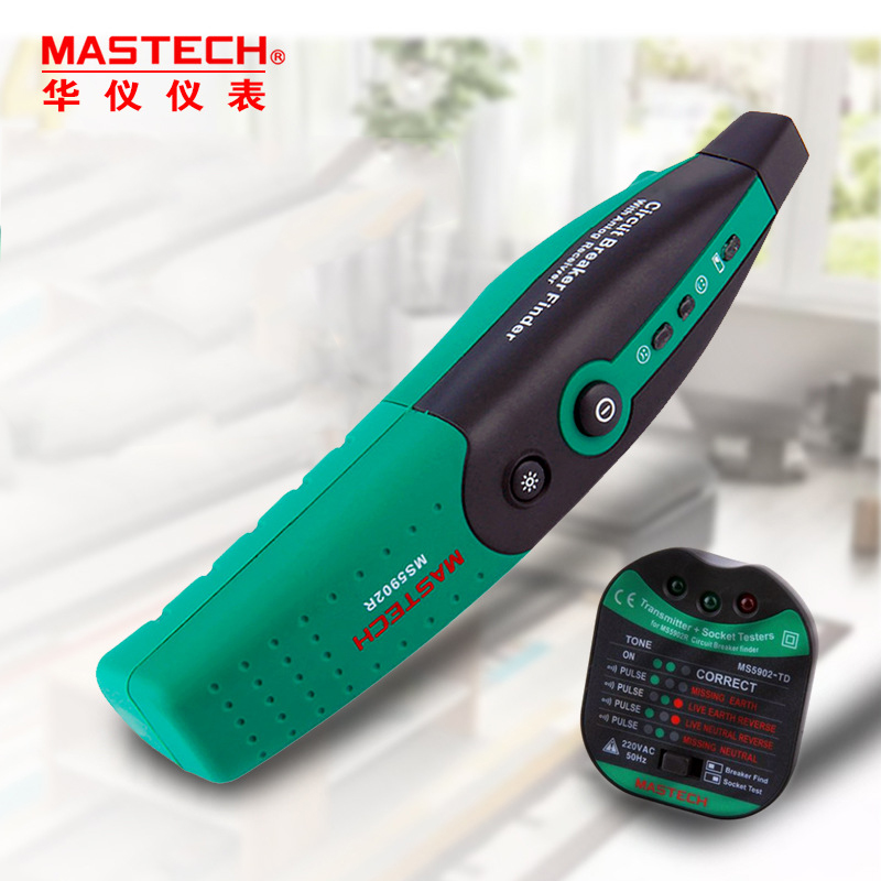 ภาพหน้าปกสินค้าMASTECH MS5902 Automatic Circuit Breaker Finder Fuse Socket Tester 220V European specification with Flashlight