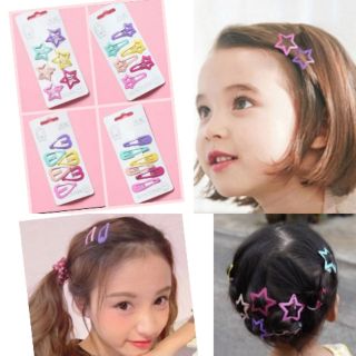 ราคาⓢ 👧กิ้บผมเด็กผู้หญิง​[6ชิ้น/แพค​]​💗กิ้บดาวห้าแฉก ดาวหาง หัวใจใหญ่ หยดน้ำ กิ้บก๊อตซีล่า