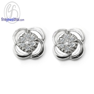 ฐานต่างหูเพชรCZ-ฐานต่างหูเงินแท้-Diamond-CZ-Silver-Earring-Jacket-Finejewelthai-E1091cz00jk (ราคาเฉพาะฐาน ไม่รวมต่างหู)