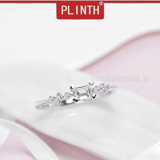 ภาพหน้าปกสินค้าPLINTH แหวนเงินแท้ 925 เพชรสแควร์เจาะเพชรขนาดเล็กสไตล์ญี่ปุ่นสด1893 ซึ่งคุณอาจชอบสินค้านี้