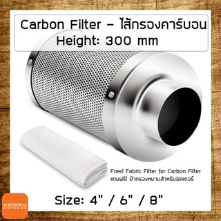 ภาพหน้าปกสินค้าส่งฟรี! 4 / 6 / 8 นิ้ว ไส้กรองคาร์บอน (Carbon Filter) ยาว 300mm + ผ้ากรองหยาบ สำหรับเต้นท์ - คาร์บอนฟิลเตอร์ ซึ่งคุณอาจชอบราคาและรีวิวของสินค้านี้