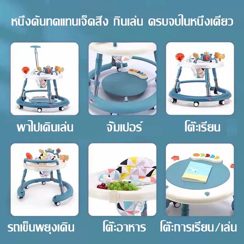 ภาพสินค้ารถหัดเดิน baby รถหัดเดินเด็ก รถเด็กหัดเดิน มีดนตรี มีไฟ ล้อ แฮนด์จับ รถทารกหัดเดินมัลติฟังก์ชั่น ทำเป็นโต๊ะอาหารได้ โต๊ะ จากร้าน mdd1w7yv2a บน Shopee ภาพที่ 5