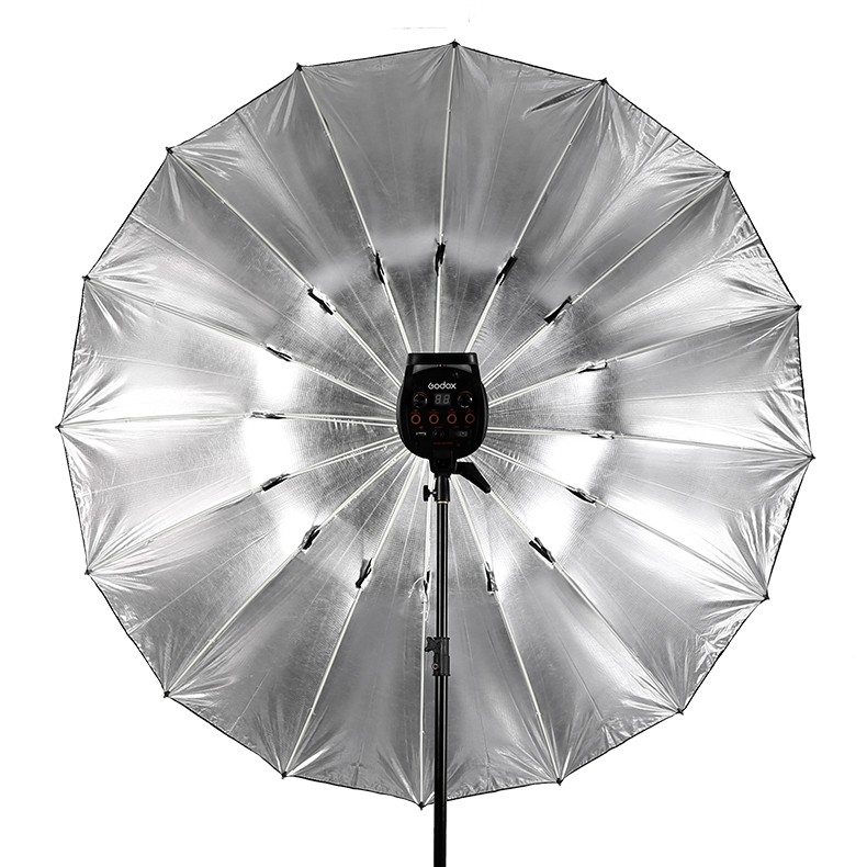 ร่มสะท้อนreflector-umbrella-blacksilver-60นิ้ว150cm-พร้อมผ้าdiffuser-สำหรับปิดหน้า