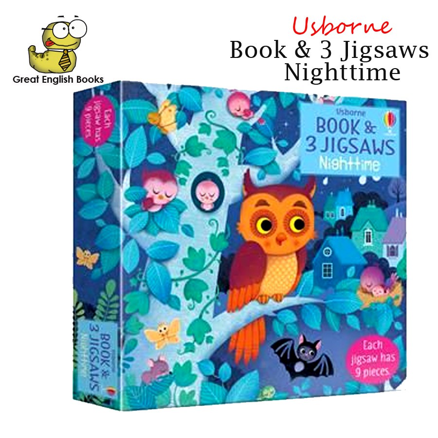 import-from-uk-usborne-book-and-3-jigsaws-nighttime-ชุดหนังสือ-1-เล่ม-มาพร้อมจิ๊กซอว์-3-แผ่นมาในกล่องสวยงาม