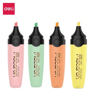 Deli ปากกาเน้นข้อความ 1 แท่ง 4สี ปากกาไฮไลท์ รุ่น EU356 มาการอง ปากกาเน้นข้อความสี ​อุปกรณ์การเรียน Highlighter