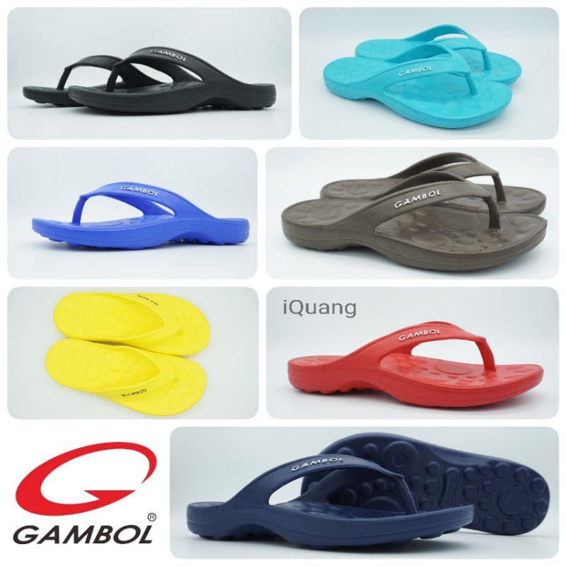 รูปภาพสินค้าแรกของGambol​ รองเท้าแตะหนีบกันน้ำ​ 7สี สดใส พร้อมส่ง GM41090 ดำ กรม ตาล น้ำเงิน เหลือง แดง เขียว Size 37-43