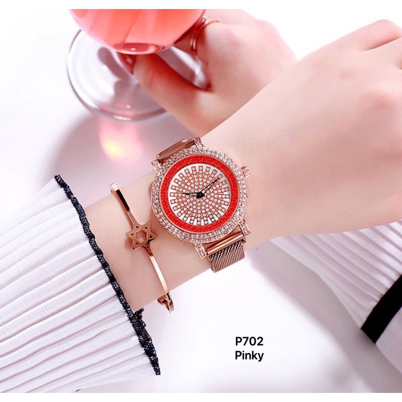 p702-าฬิกาสายเลส-smeeto-นาฬิกาเกาหลีแท้-สายเลสแบบแม่เหล็ก
