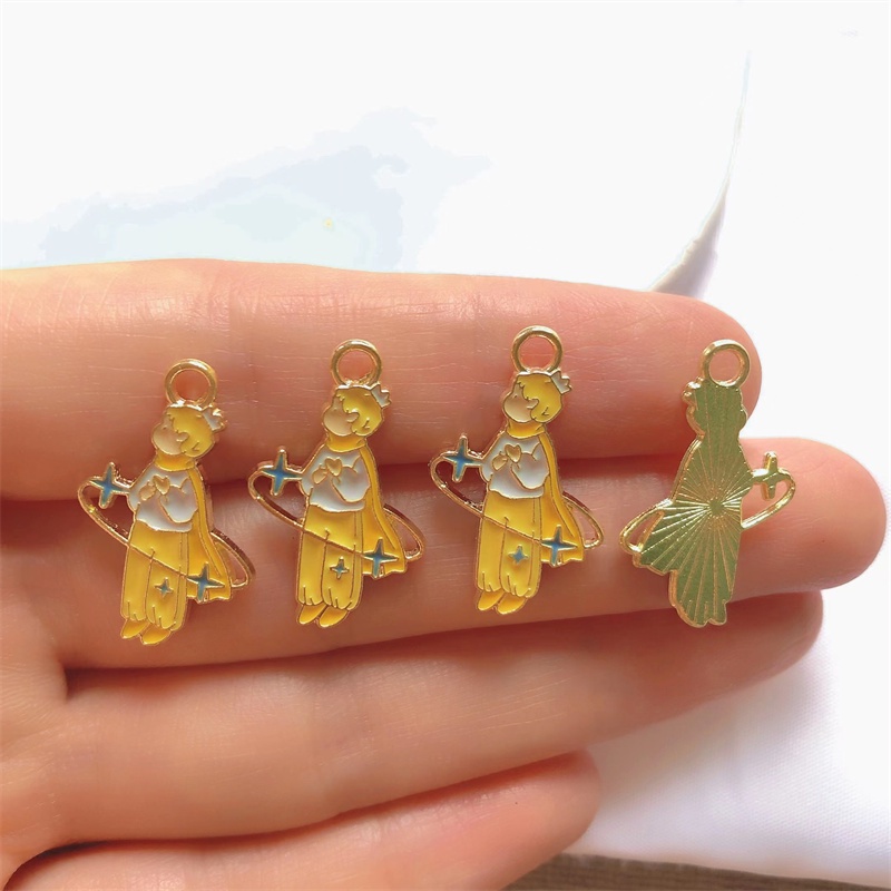 จี้รูปสุนัขจิ้งจอก-ดาวเคราะห์น่ารัก-สําหรับทําเครื่องประดับ-diy-4-ชิ้น