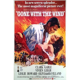 โปสเตอร์ หนัง วิมานลอย Gone with the Wind 1939 POSTER 24”x35” Inch Clark Gable Vivien Leigh