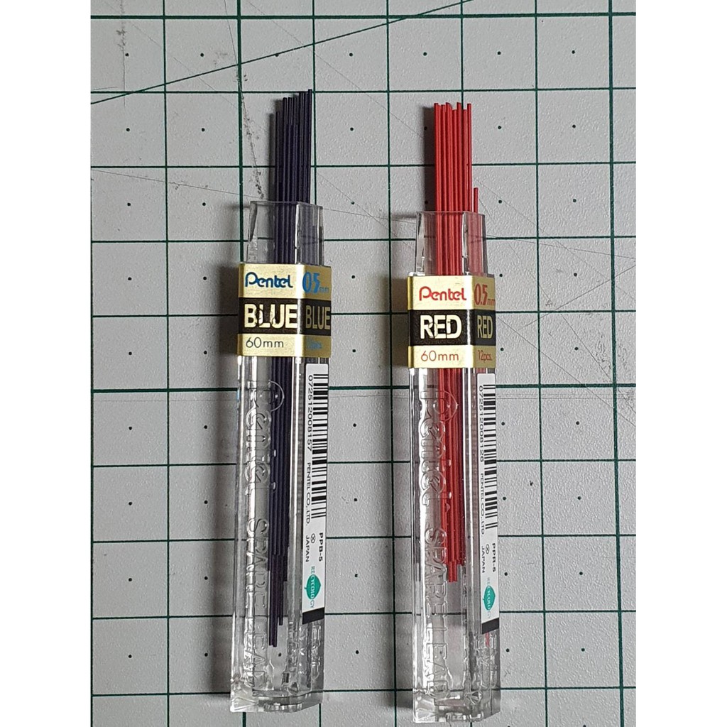 ไส้ดินสอกด-สีแดง-สีน้ำเงิน-เพนเทล-pencil-refill