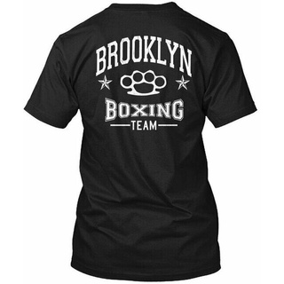 เสื้อยืดผ้าฝ้ายพิมพ์ลายคลาสสิก เสื้อยืด พิมพ์ลายนักมวย Brooklyn สไตล์วินเทจ