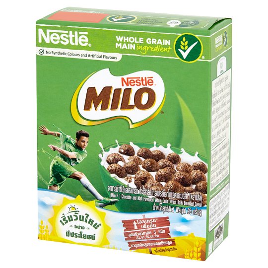 ไมโล-อาหารเช้าซีเรียลโฮลเกรน-ข้าวสาลีอบกรอบ-รสช็อกโกแลตและมอลต์-25กรัม