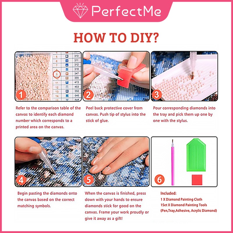 ภาพสินค้าภาพปักครอสสติตช์คริสตัล 5D DIY สําหรับตกแต่งบ้าน จากร้าน perfectme.th บน Shopee ภาพที่ 8