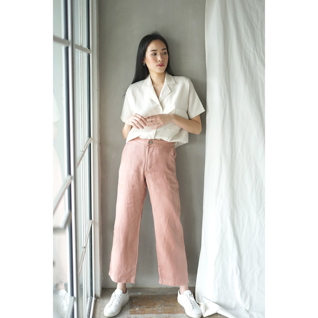 basics-amp-neutrals-กางเกง-ลินิน-tailored-linen-pants